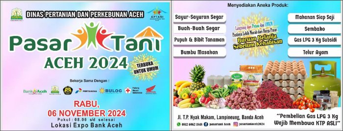 Pasar Tani Aceh Rabu 6 November 2024